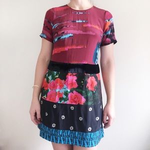 Tracy Reese Mixed Print Mini Dress